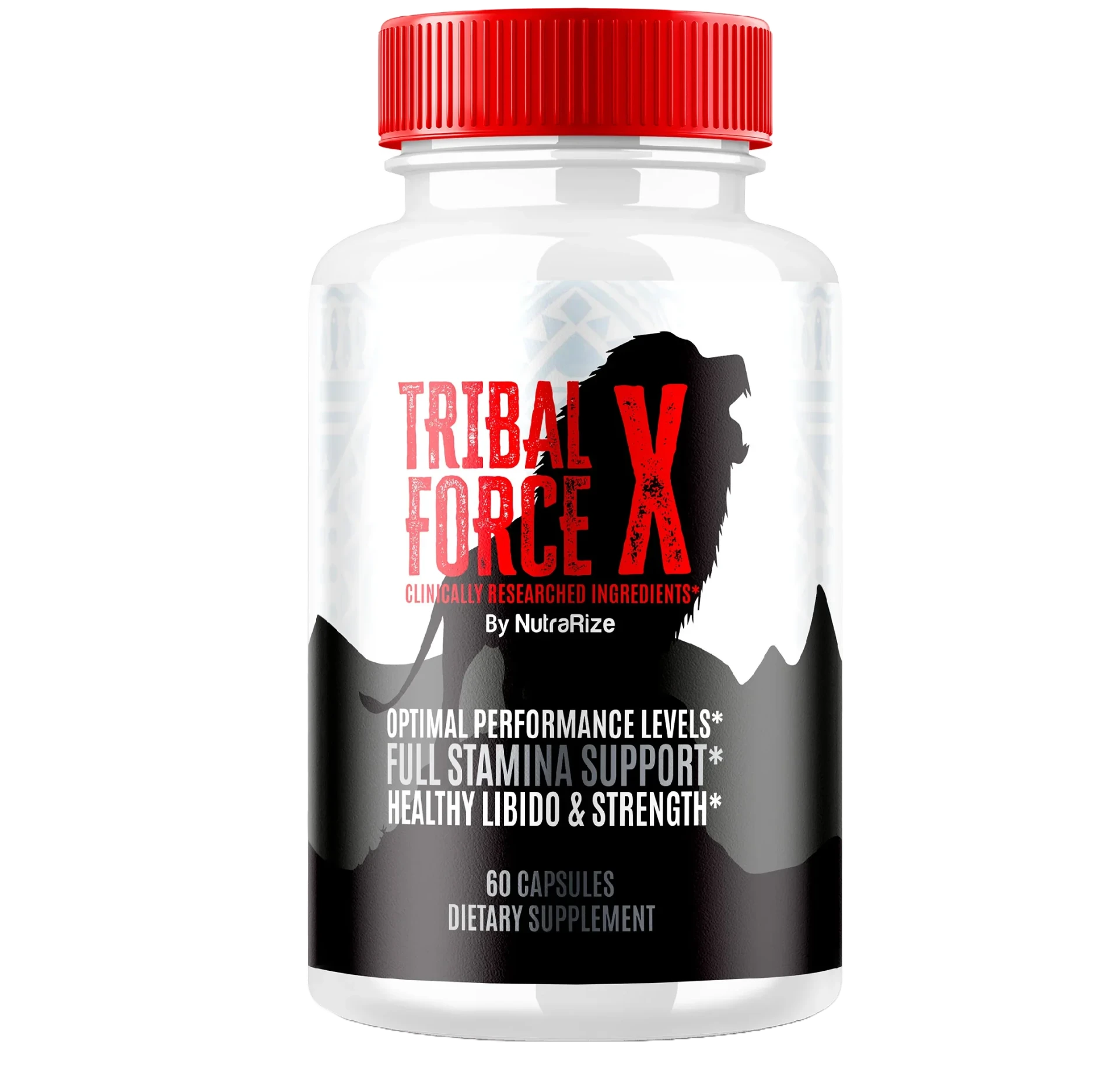 TribalForce X Male Enhancement supplement bottle, 60 capsules